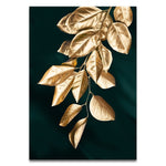 Abstract Golden Leaf Wall Art for Home Decor