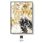 Golden Leaf Canvas Painting