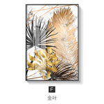 Golden Leaf Canvas Painting