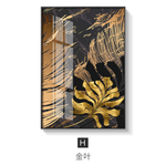 Golden Leaf Canvas Painting