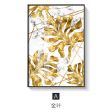 Golden Leaf Canvas Painting